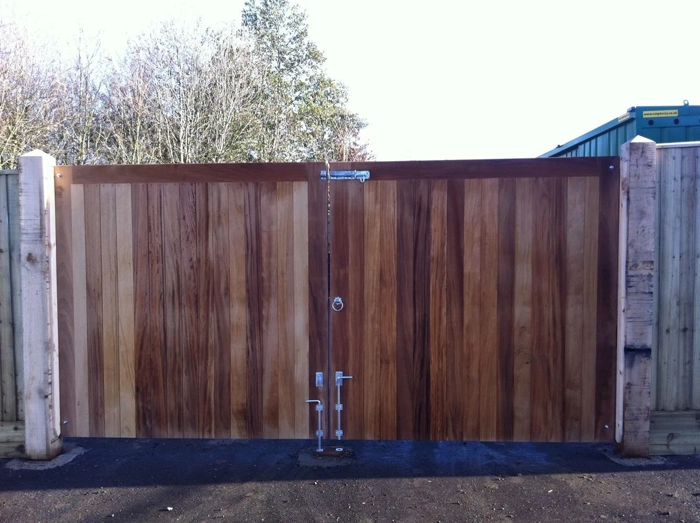 	Iroko hardwood entrance gates
